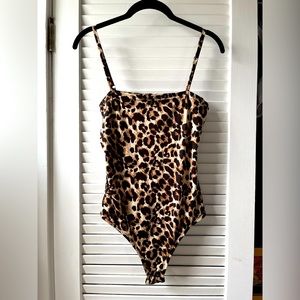 Leopard print bodysuit (only worn once!), large